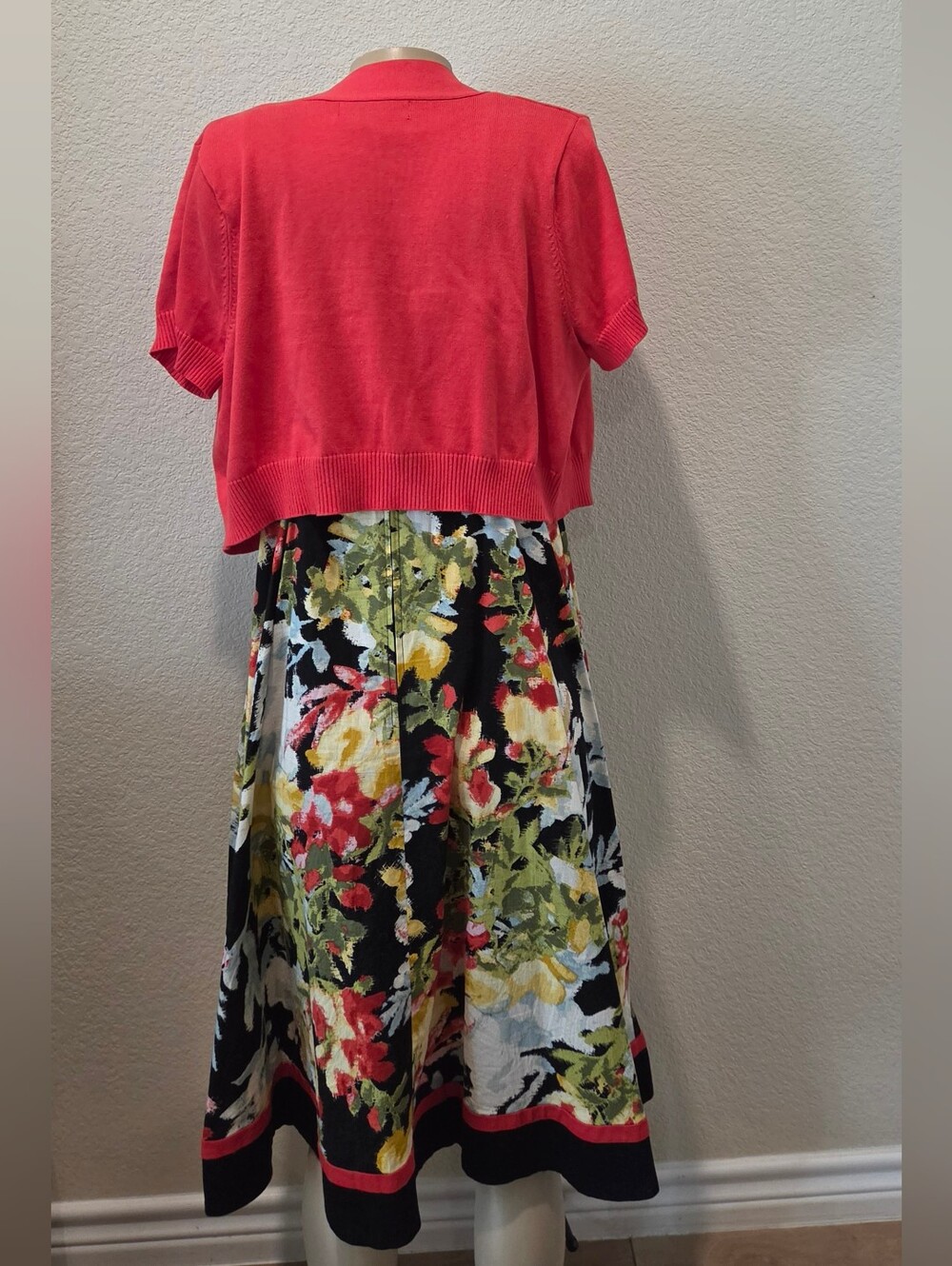 Lane Bryant Summer Dress & Coral Open Cardigan - Picture 5 of 7